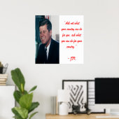 JFK & Vraag niet Poster Citaat (Thuiskantoor)