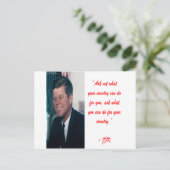 JFK & Vraag Niet Quote Briefkaart (Staand voorkant)