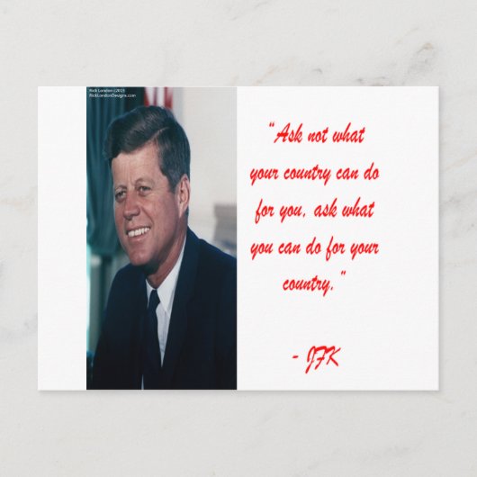 JFK & Vraag Niet Quote Briefkaart (Voorkant)