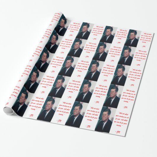 JFK & Vraag Niet Quote Cadeaupapier (Uitgerold)