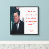 JFK & Vraag Niet Quote Canvas Print (Insitu (Houten vloer))