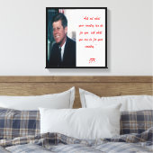 JFK & Vraag Niet Quote Canvas Print (Insitu (Slaapkamer))