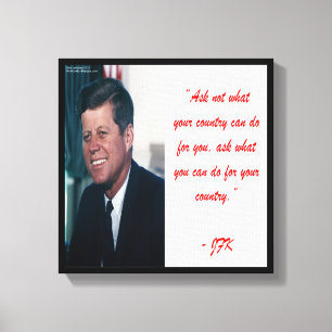 JFK & Vraag Niet Quote Canvas Print