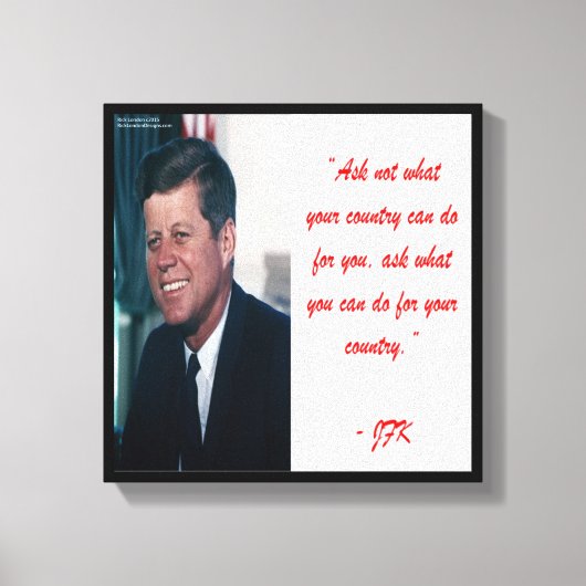 JFK & Vraag Niet Quote Canvas Print (Voorkant)