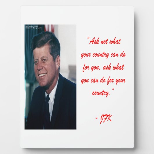 JFK & Vraag Niet Quote Fotoplaat (Voorkant)