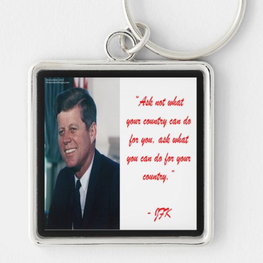 JFK & Vraag Niet Quote Sleutelhanger (Voorkant)
