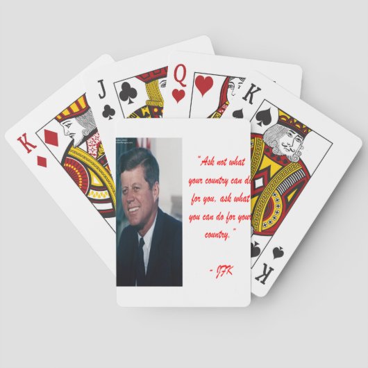 JFK & Vraag Niet Quote Speelkaarten (Achterkant)