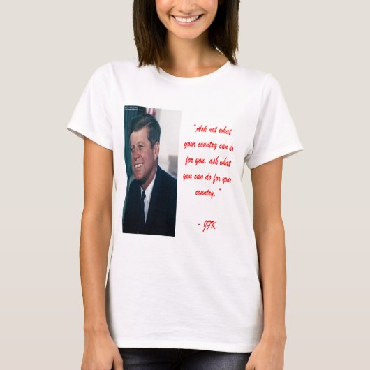 JFK & Vraag Niet Quote T-shirt (Voorkant)