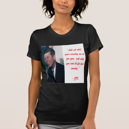 JFK & Vraag Niet Quote T-shirt (Voorkant)
