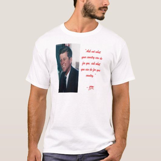 JFK & Vraag Niet Quote T-shirt (Voorkant)