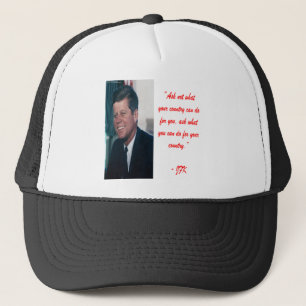 JFK & Vraag Niet Quote Trucker Pet