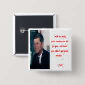 JFK & Vraag Niet Quote Vierkante Button 5,1 Cm (Voorkant /achterkant)