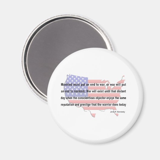 JFK Vredescitaat Magneet (Voorkant / Achterkant)