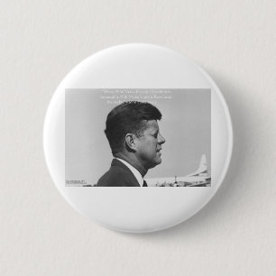 JFK "Vreedzame Revolutie" Citaat Cadeaus Kaarten & Ronde Button 5,7 Cm