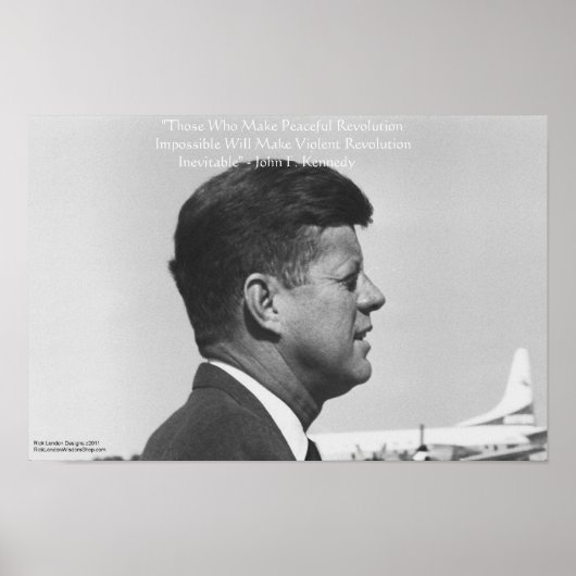JFK "vreedzame revolutie" citeert Posters (Voorkant)