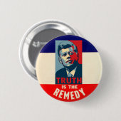 JFK: Waarheid is de Oplossing Ronde Button 5,7 Cm (Voorkant /achterkant)