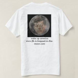 jfk zit vast op de maan t-shirt