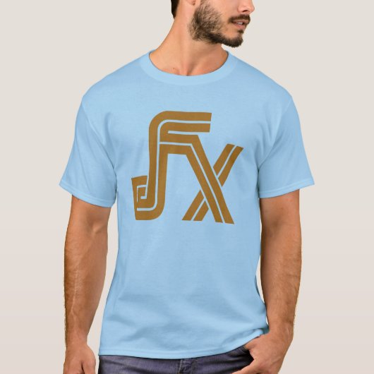 JFX Blue T-Shirt (Oranje Logo) (Voorkant)