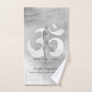 JGA Instructor Meditation Tree Pose Om Sign Quote Bad Handdoek