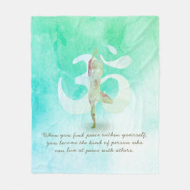 JGA Instructor Meditation Tree Pose Om Sign Quote Fleece Deken