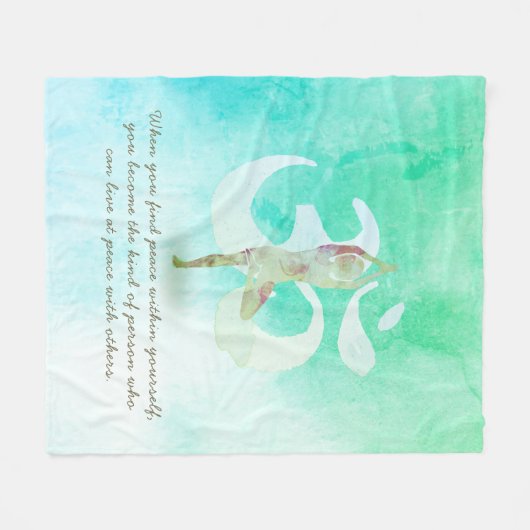 JGA Instructor Meditation Tree Pose Om Sign Quote Fleece Deken (Voorkant (Horizontaal))