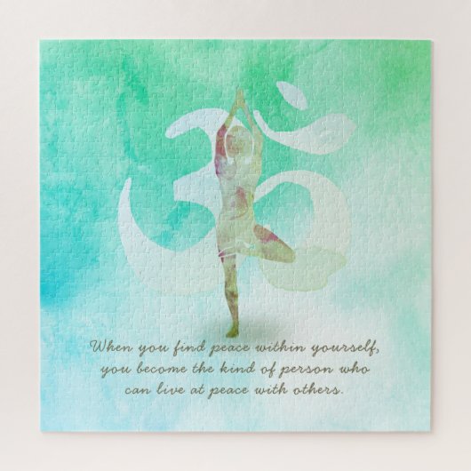 JGA Instructor Meditation Tree Pose Om Sign Quote Legpuzzel (Verticaal)