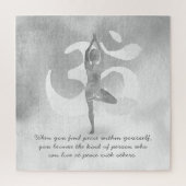 JGA Instructor Meditation Tree Pose Om Sign Quote Legpuzzel (Verticaal)
