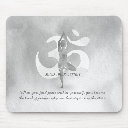 JGA Instructor Meditation Tree Pose Om Sign Quote Muismat (Voorkant)