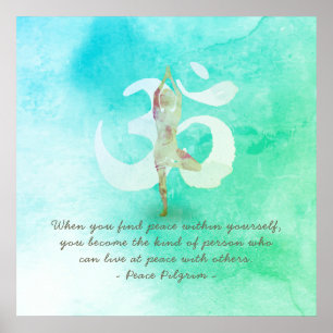JGA Instructor Meditation Tree Pose Om Sign Quote Poster