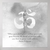 JGA Instructor Meditation Tree Pose Om Sign Quote Poster (Voorkant)
