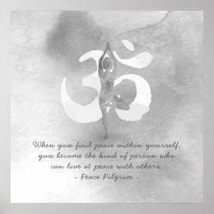 JGA Instructor Meditation Tree Pose Om Sign Quote Poster