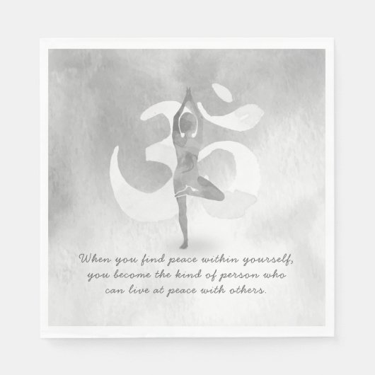 JGA Instructor Meditation Tree Pose Om Sign Quote Servet (Voorkant)