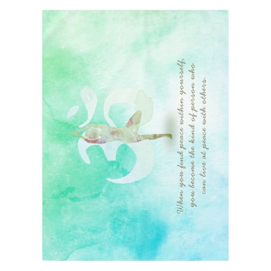 JGA Instructor Meditation Tree Pose Om Sign Quote Tafelkleed (Voorkant)