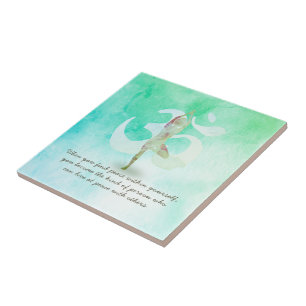 JGA Instructor Meditation Tree Pose Om Sign Quote Tegeltje
