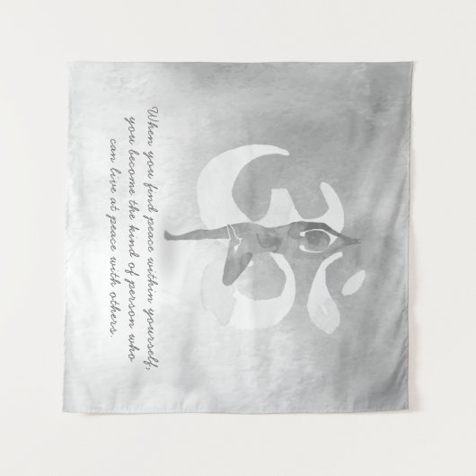 JGA Instructor Meditation Tree Pose Om Sign Quote Wandkleed (Voorkant (horizontaal))