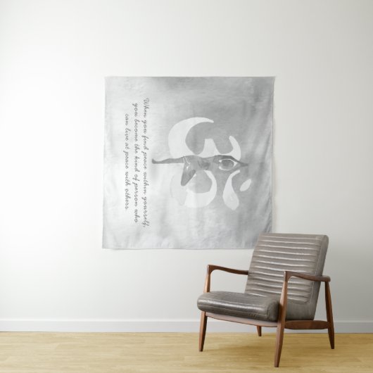 JGA Instructor Meditation Tree Pose Om Sign Quote Wandkleed (In Situ (horizontaal))