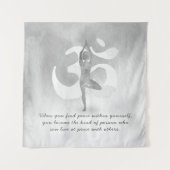 JGA Instructor Meditation Tree Pose Om Sign Quote Wandkleed (Voorkant)