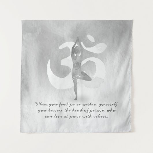 JGA Instructor Meditation Tree Pose Om Sign Quote Wandkleed (Voorkant)