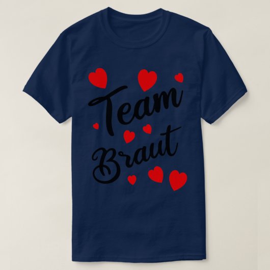JGA Team bruid met harten T-shirt (Design voorkant)