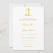 JH Monogram of HJ Monogram Wedding Invitaties Kaart (Voorkant)