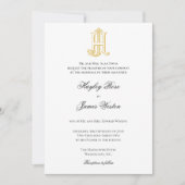 JH Monogram of HJ Monogram Wedding Invitaties Kaart (Voorkant)