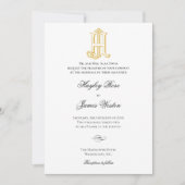 JH Monogram of HJ Monogram Wedding Invitaties Kaart (Voorkant)
