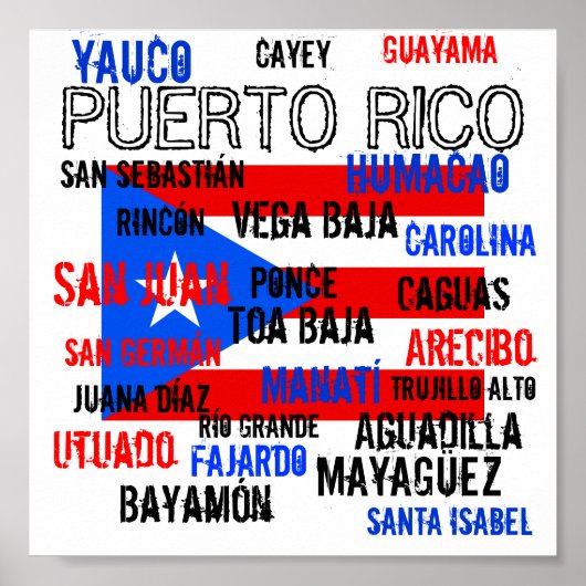 Jhg, PUERTO RICO, San Juan, Bayamón, Toa Baja, ... Poster (Voorkant)