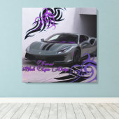 Jhgf olie Zwart Lyon ontwerp Canvas Afdruk (Insitu (Houten vloer))