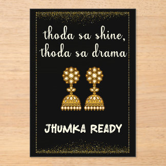 jhumka desi wedding sign acryl uitnodigingen
