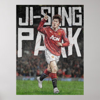 Ji-Sung Park Manchester United Voetbal Kunst Poster