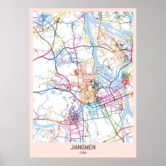 Jiangmen China City Map Poster (Voorkant)