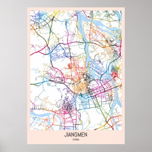 Jiangmen China Stadkaart Poster