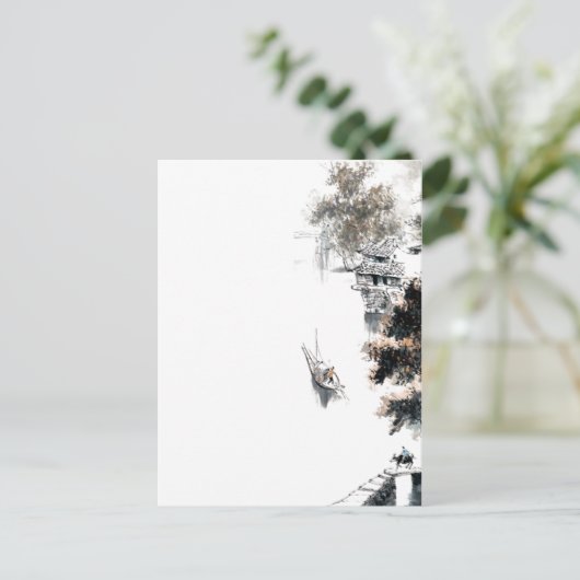 Jiangnan Schilderachtig-Chinese landschapspenselen Briefkaart (Staand voorkant)