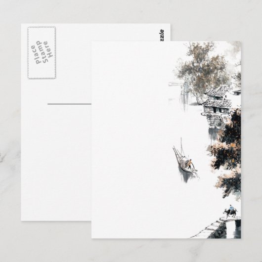 Jiangnan Schilderachtig-Chinese landschapspenselen Briefkaart (Voorkant / Achterkant)